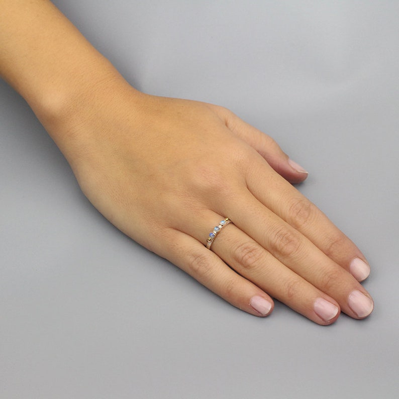 Unique Triple Stone Stacking Ring, Bohemian Silver Gemstone Stacking ...