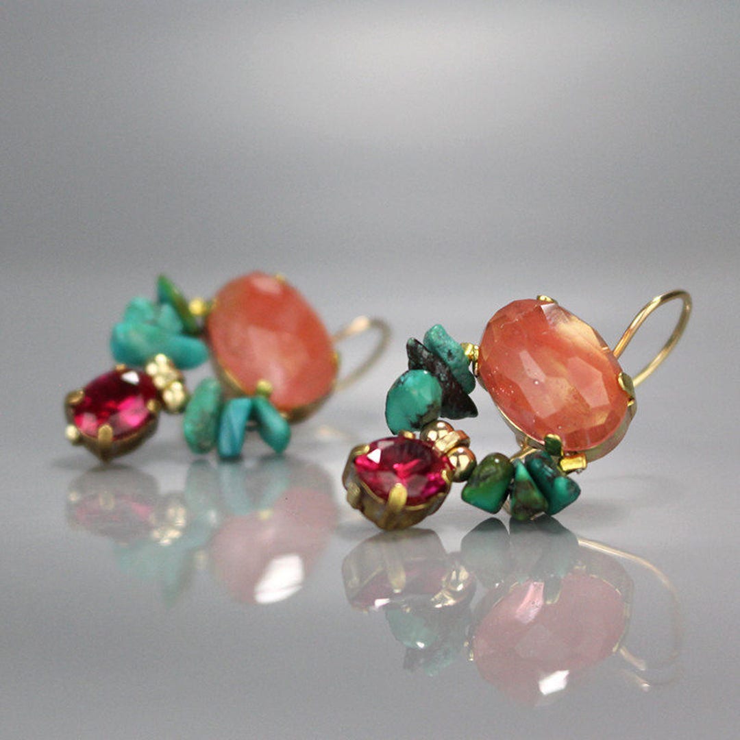 Cherry Quartz Earrings Spring Jewelry Cherry Quartz Etsy