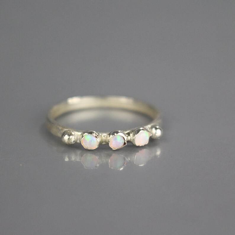 Unique Triple Stone Stacking Ring, Bohemian Silver Gemstone Stacking ...