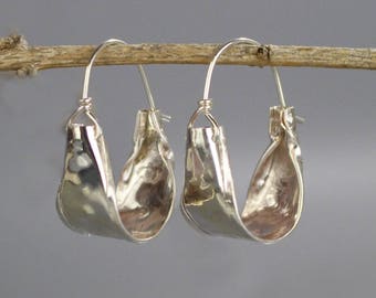 Silver Hoop Earrings, Statement Silver Hoops, Bohemian Hoops, Statement Earrings, Boho Chic, Gift for Her, Hoop Earrings, Silver Hoops