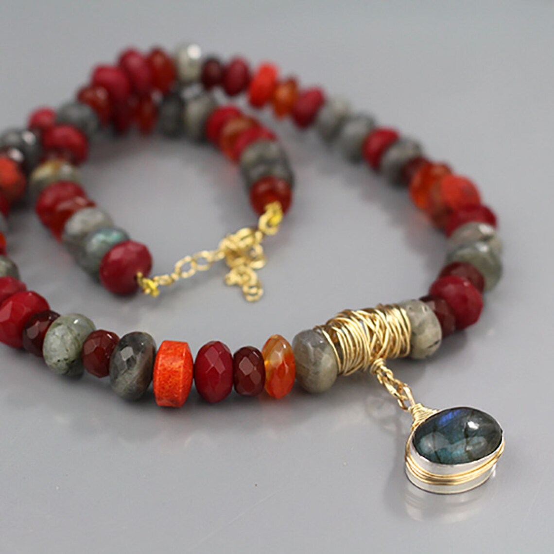 Bold Labradorite Statement Necklace main image 0