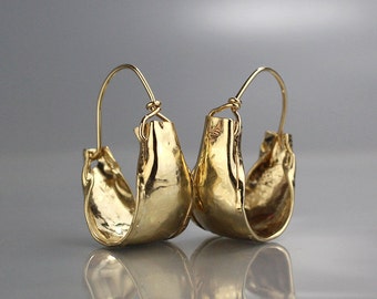 Gold Filled Hoop Earrings, Boho Hoops, Statement Hoops, Statement Earrings, Boho Chic, Gift for Women, Hoop Earrings, Gold Filled Hoops