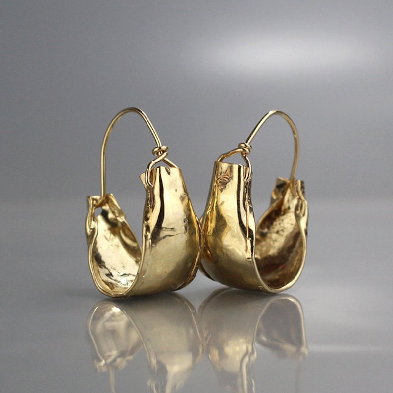 Gold Filled Hoop Earrings Boho Hoops Statement Hoops - Etsy