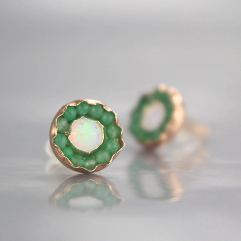 Opal Studs Stone Studs Gold Filled Earrings Opal Stud Earrings Gift For Her Post Earrings Women/'s Stud Earrings Gemstone Studs
