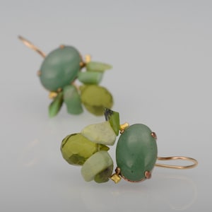 Aventurine Green Big Bee Earrings, Unique Dangle Earrings, Mothers Day Gift, Gemstone Earrings, Summer Earrings, Green Jewelry, Boho Chic