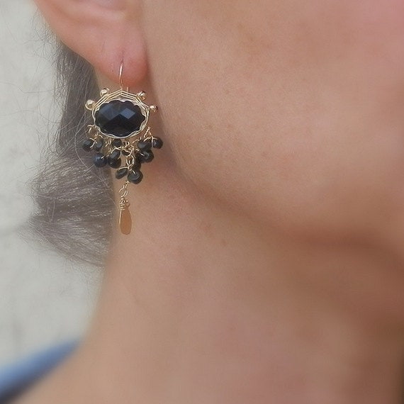 925 Sterling Silver Waterfall Earrings Kit With Black Onyx Rondelles  (1pair)