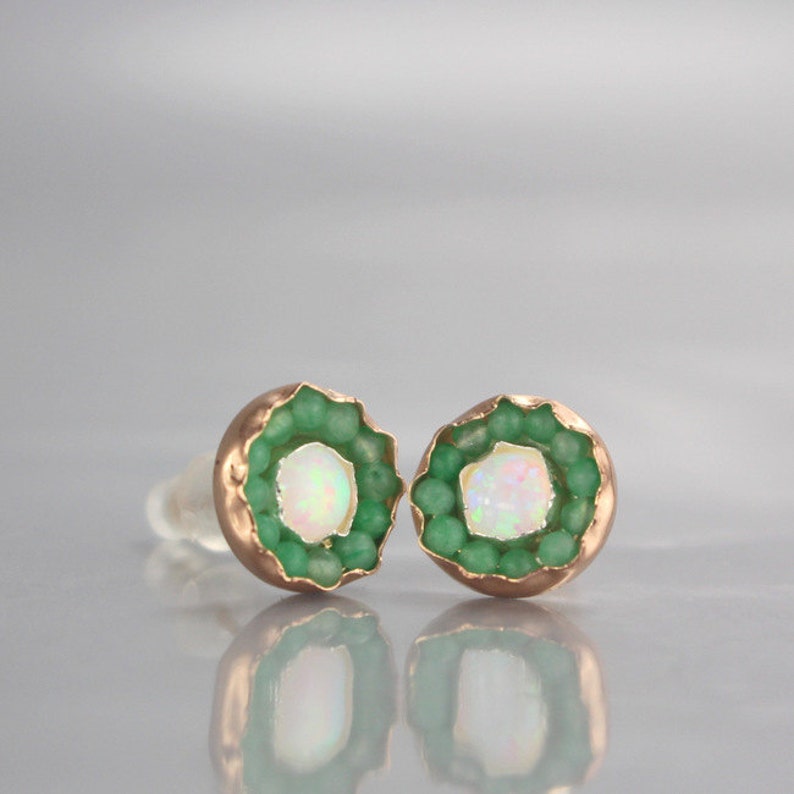 Opal Studs Stone Studs Gold Filled Earrings Opal Stud Earrings Gift For Her Post Earrings Women/'s Stud Earrings Gemstone Studs