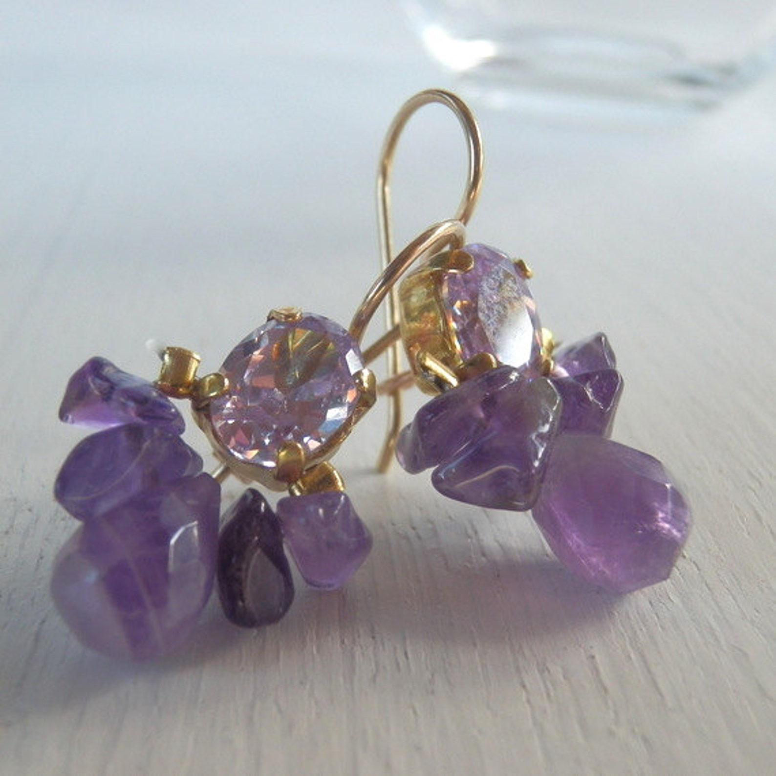The Baby Purple Bee Earrings in Gold (Pierced)