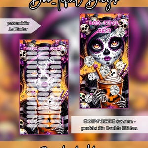 Boo-tiful Days A6 Sparchallenge Set mit Tracker im Halloween Sugar Skull Design für den Budget Binder von PureBudgetDesign.