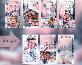 A6 Vinterset - 6 vintersparutmaningar med jultema | Direktnedladdning