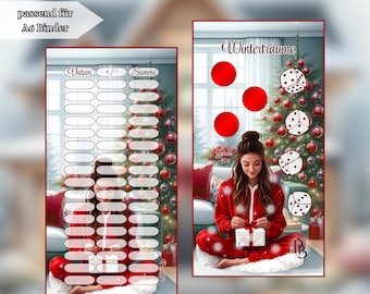 Winter Dreams – A6 Savings Challenge | Dice, Scratch & Scrape | Matte Laminated | 300g Print Quality