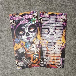 Boo-tiful Days A6 Sparchallenge Set mit Tracker im Halloween Sugar Skull Design für den Budget Binder von PureBudgetDesign.
