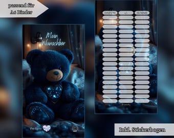 My Wish Bear Savings Challenge A6 | 8 x 15 cm | Challenge | printed on 350g matte paper | incl. sticker sheet