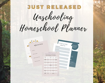 Unschooling Curriculum Homeschool Planner Workbook | Homeschool Lesson Planner, homeschool organization, homeschool activity ideas