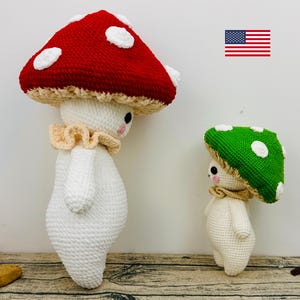 Mushroom crochet pattern amigurumi, Mushroom guy Crochet ,Crochet Doll Mushroom Hat Plushie Amigurumi Pattern