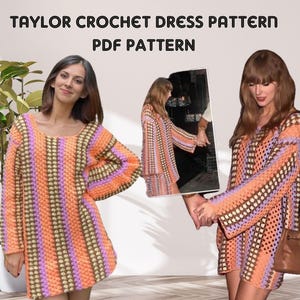 Taylor Crochet Kleider Schnittmuster Grandma | Taylor inspirierte Häkelanleitung | Festival Taylor Häkelkleid