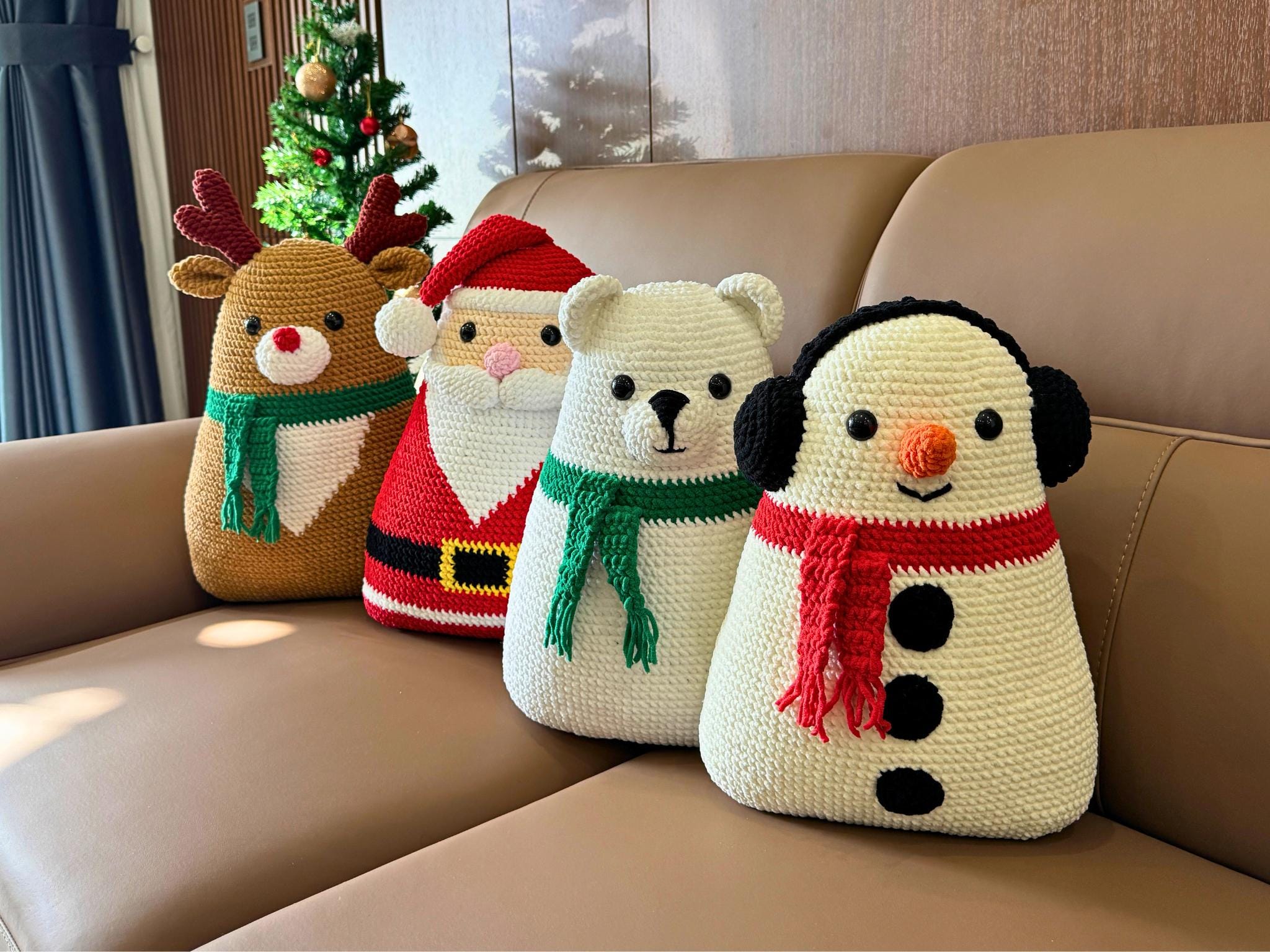 Coussin de noël carré (45 cm) Douillet Ecru - Déco de Noël pour la