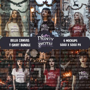 Bella Canvas Tshirt Mockup Bundle | T-shirt Mockups | Gothic Mockups | Spooky Mockups | Spooky Christmas Mockups | Gothic Holiday Mockups