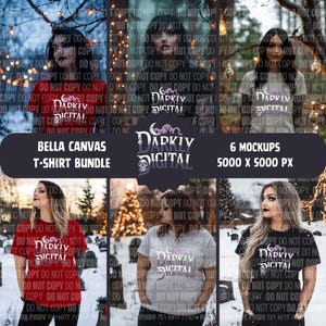 Bella Canvas Tshirt Mockup Bundle | T-shirt Mockups | Gothic Mockups | Spooky Mockups | Spooky Christmas Mockups | Gothic Holiday Mockups