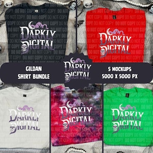 Gildan Shirt Mockup Bundle | T-shirt Mockups | Gothic Mockups | Gothic Christmas | Spooky Christmas Mockups | Gothic Holiday Mockups