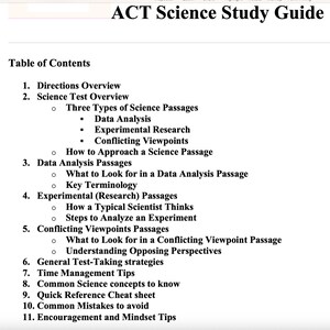 Guide d'étude scientifique ACT