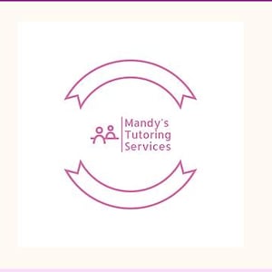 May include: Pink logo with two circles and the text "Mandy's Tutoring Services" and a stylized icon of two people sitting together.
