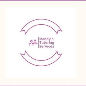 May include: Pink logo with two circles and the text "Mandy's Tutoring Services" and a stylized icon of two people sitting together.