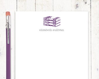 personalized notePAD - VINTAGE BOOKS - stationery - stationary - letter writing paper - notepad with books - bibliophile pad