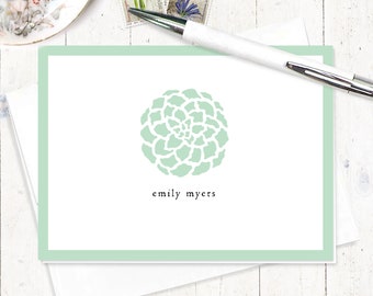 personalized stationery set womens stationary DARLING FLOWER ORNAMENT gift for her set of 8 folded cards