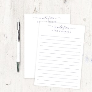 personalized notePAD - CLASSY a NOTE FROM - modern social stationery classic stationary business letter lined paper - 50 sheet pad