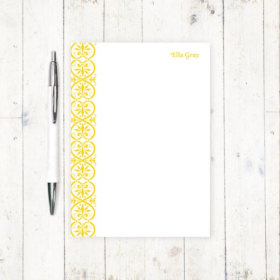 Personalized Notepad ELEGANT ELLA Fancy Paper Stationary | Etsy