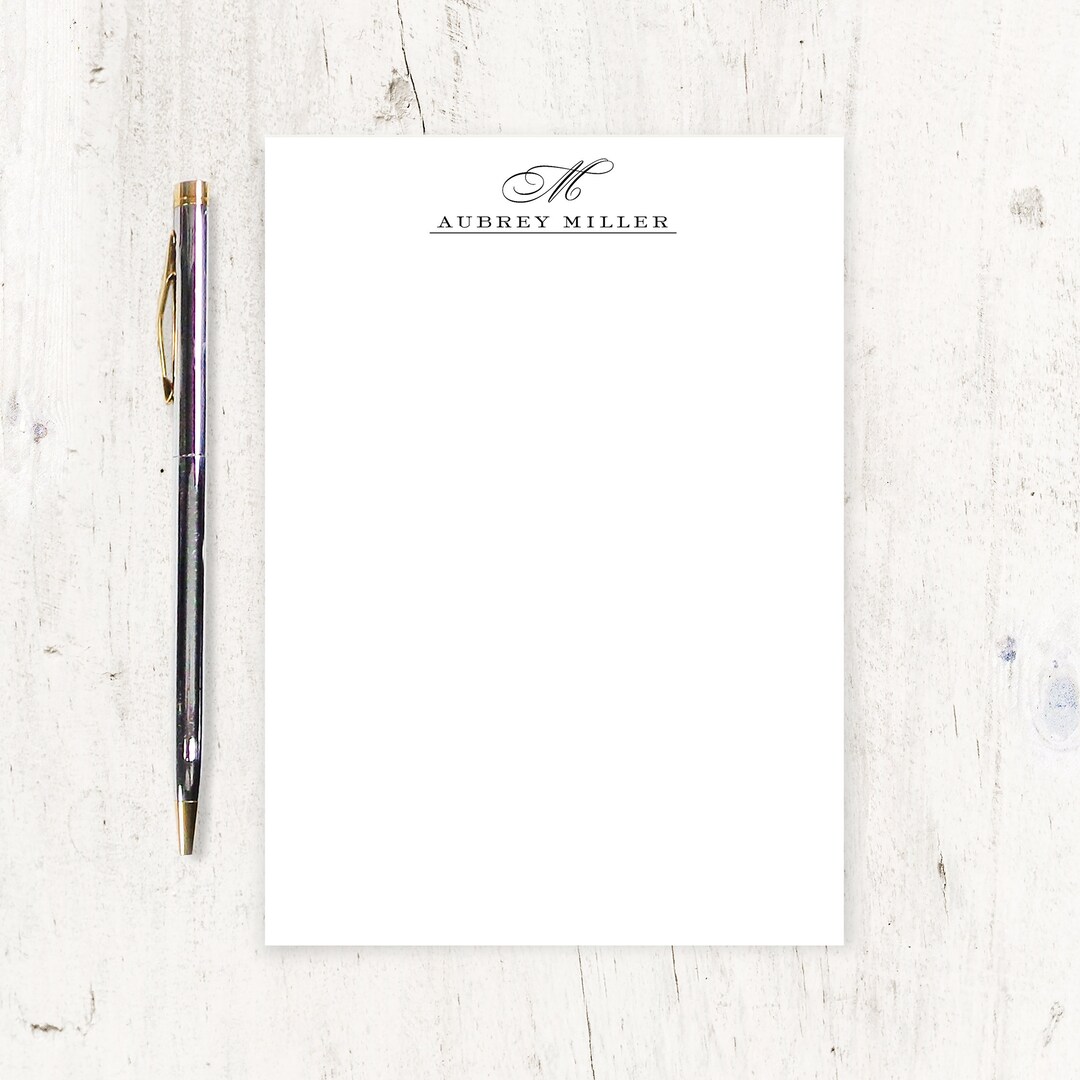 Personalized Notepad - CLASSIC MONOGRAM - Stationery - Stationary ...