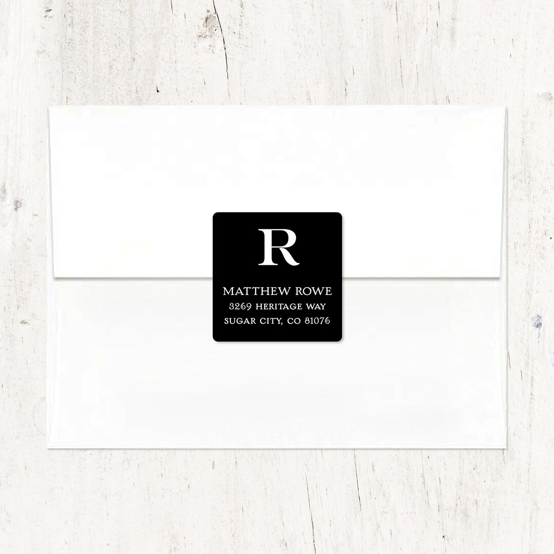 Personalized Return Address LABEL - PROFESSIONAL MONOGRAM - Sticker ...