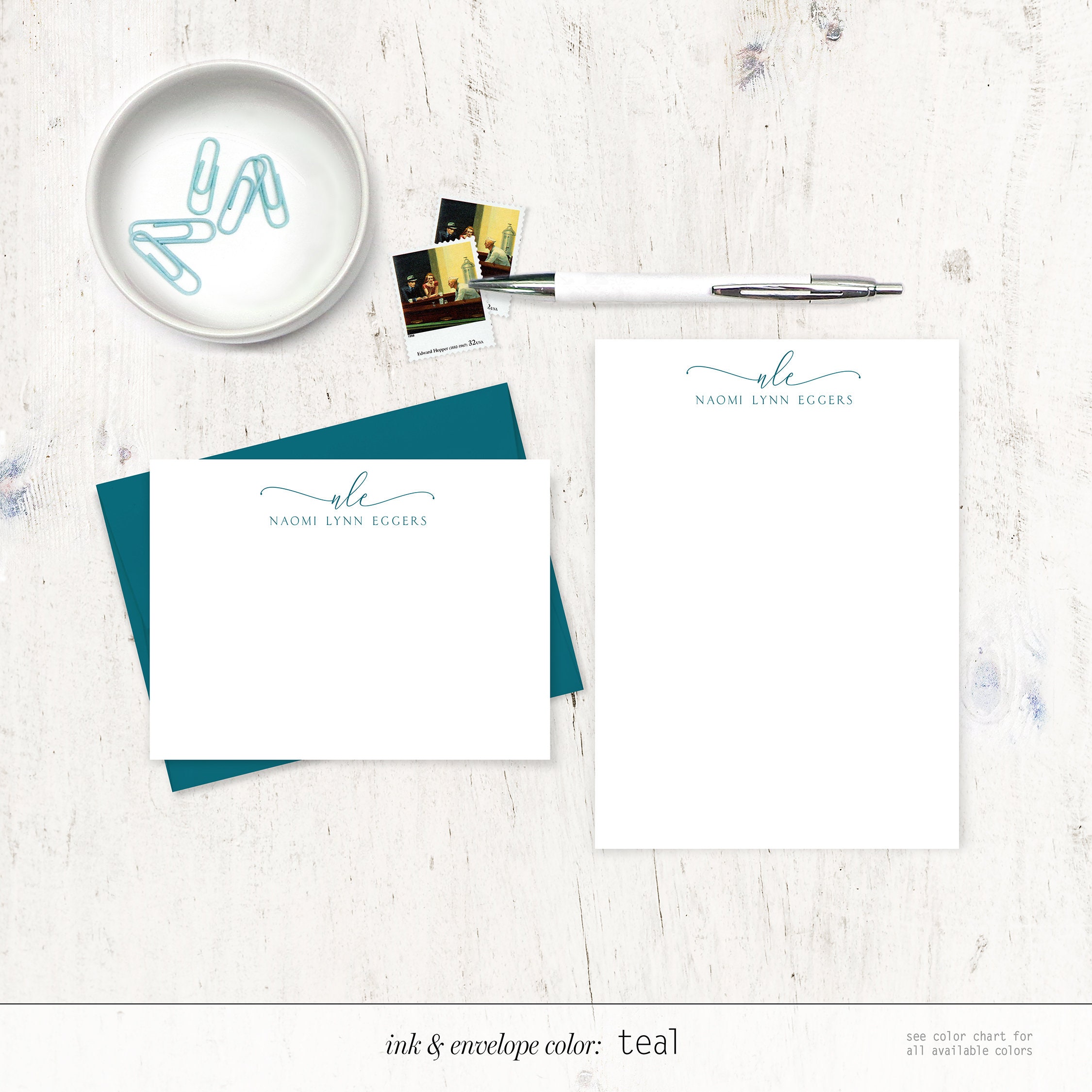 Mini Stationery Bundle - EXQUISITE SCRIPT MONOGRAM - Monogrammed Pretty ...