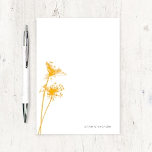 personalized notePAD - QUEEN ANNES LACE - botanical stationery flower stationary garden lover floral nature modern - 50 sheet pad