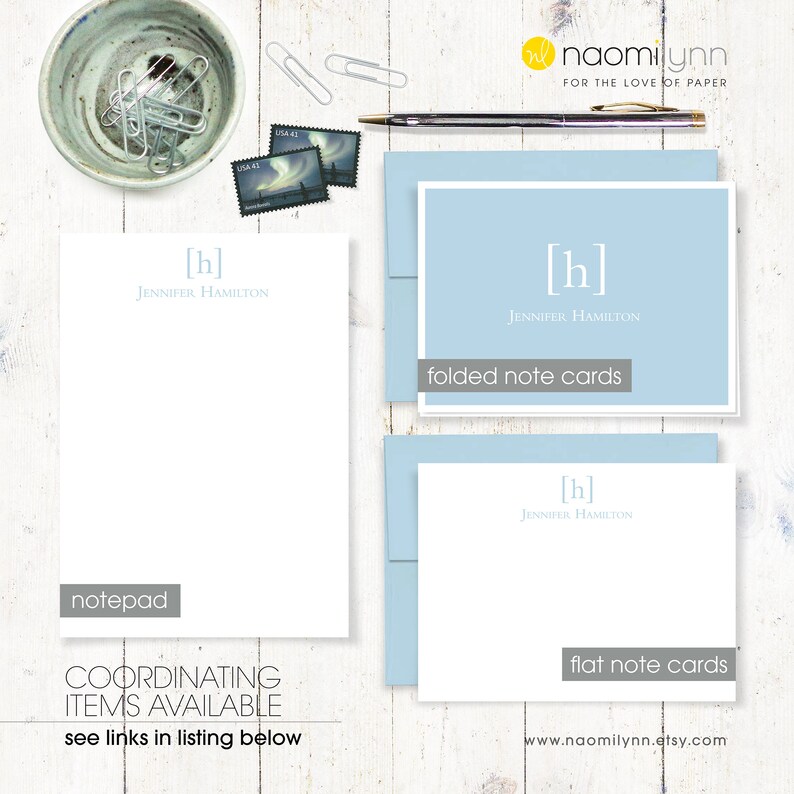 Personalized note cards stationery set SIMPLY CLASSIC Etsy