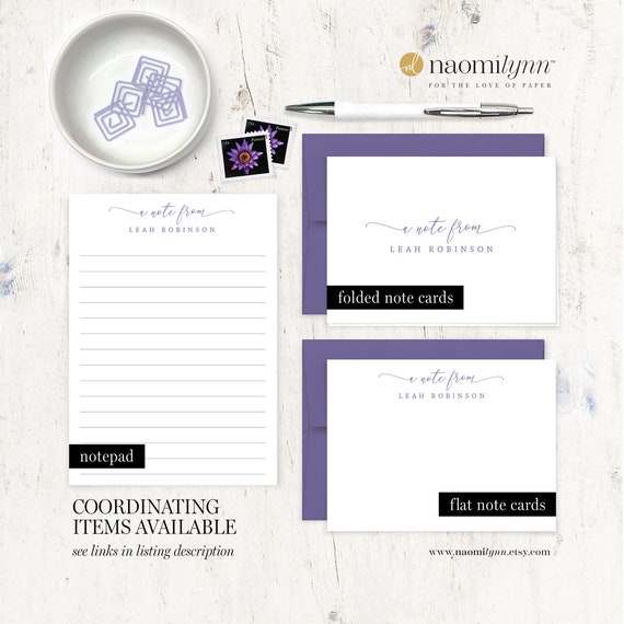 Personalized Stationery Set for Women Men or Family Note 