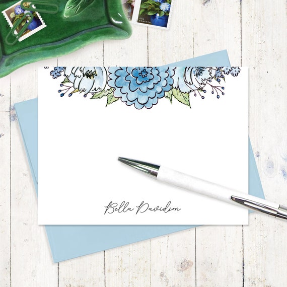 Personalized Stationery Cards, Flat Note Card Set, Gardening