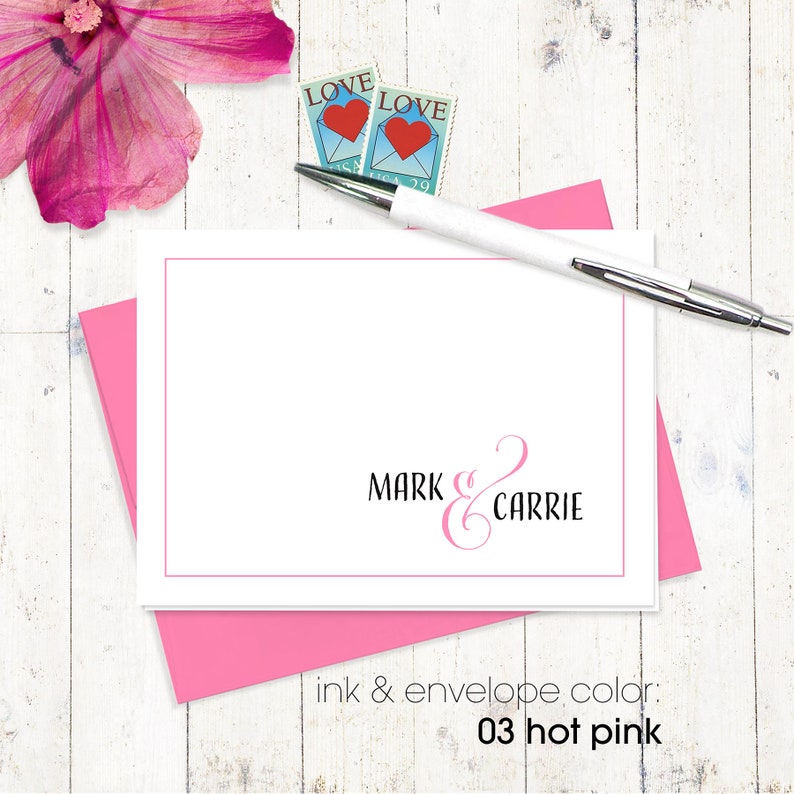 Personalized Stationery Set COUPLES AND AMPERSAND Modern Etsy
