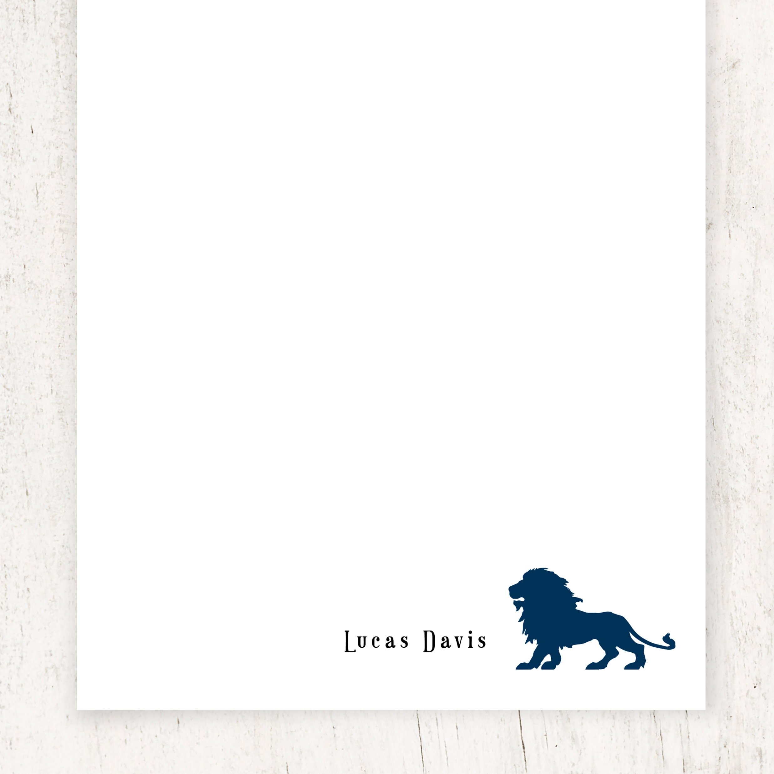 Personalized Notepad LION Stationary Masculine Stationery Animal