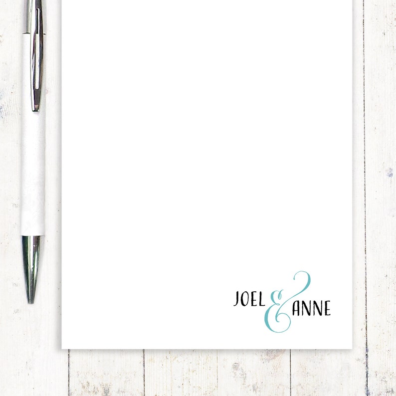 Personalized Notepad COUPLES AND AMPERSAND Stationery Etsy