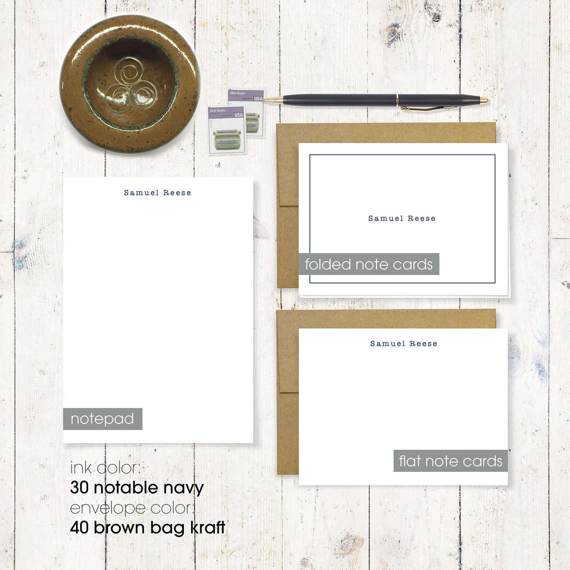 Complete Personalized Stationery Set PERFECTLY TYPEWRITTEN Etsy