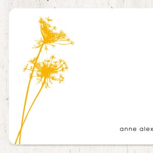 personalized note card set QUEEN ANNES LACE nature stationery flower stationery modern cards flat cards set of 12 image 5