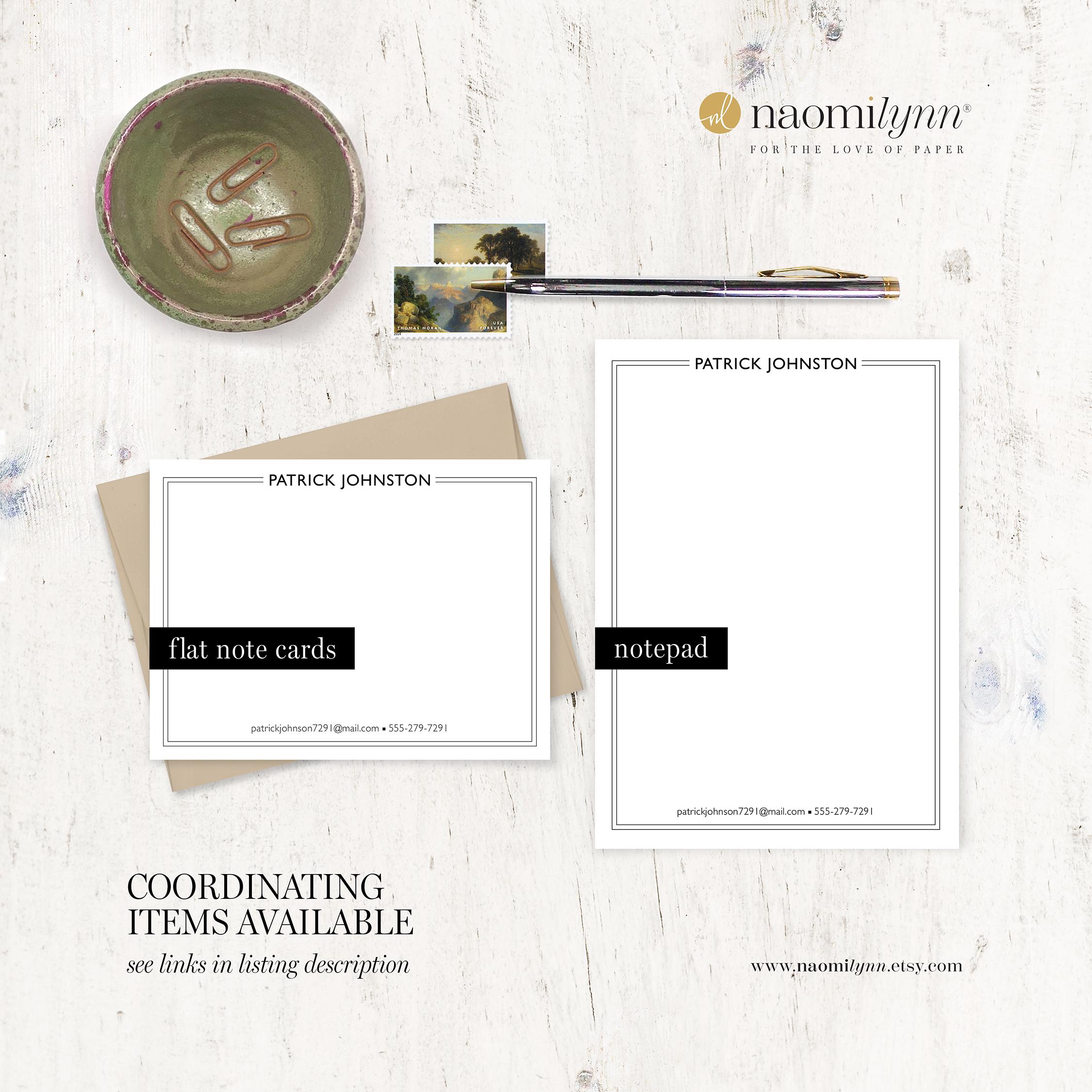 Personalized Note Card Set - SIMPLY BUSINESS - Simple Modern Stationery ...