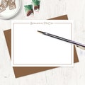 personalized note card set - DEBONAIR TYPE - modern stationery mens stationary simple classic masculine business - flat note cards set of 12