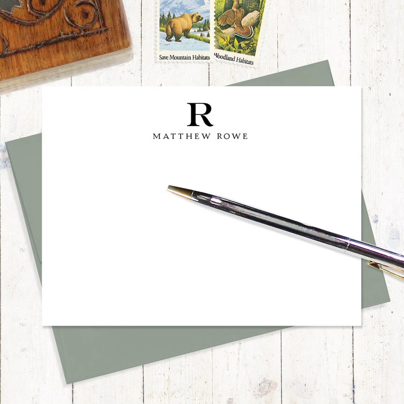 Personalized note card stationery set PROFESSIONAL MONOGRAM Etsy