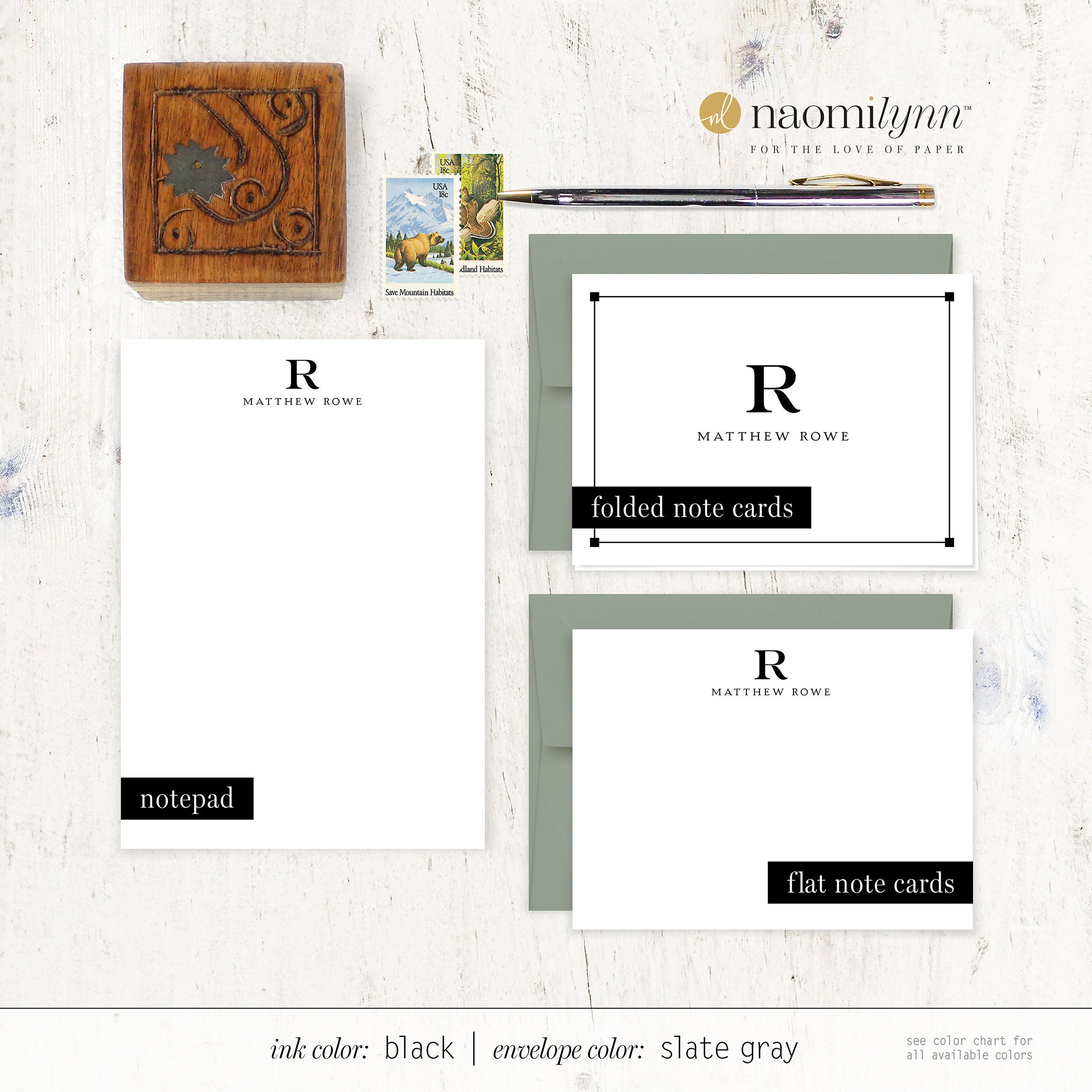 Personalized Stationery Set - PROFESSIONAL MONOGRAM - Monogrammed ...