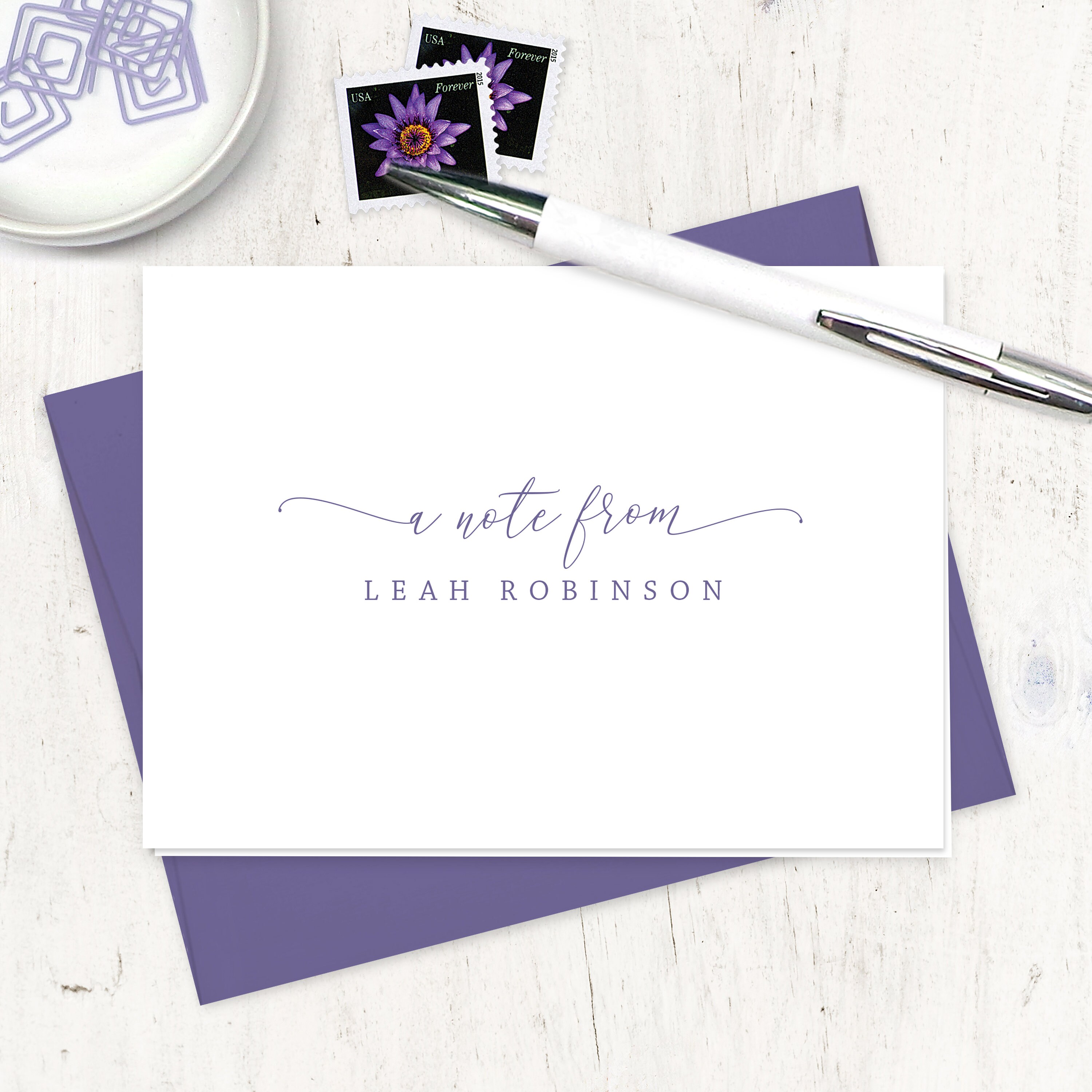A Note From Stationery Set, Personalized Note Cards for Women, Personalized Stationary  Set for Women, Calligraphy Stationery Set, PS073 