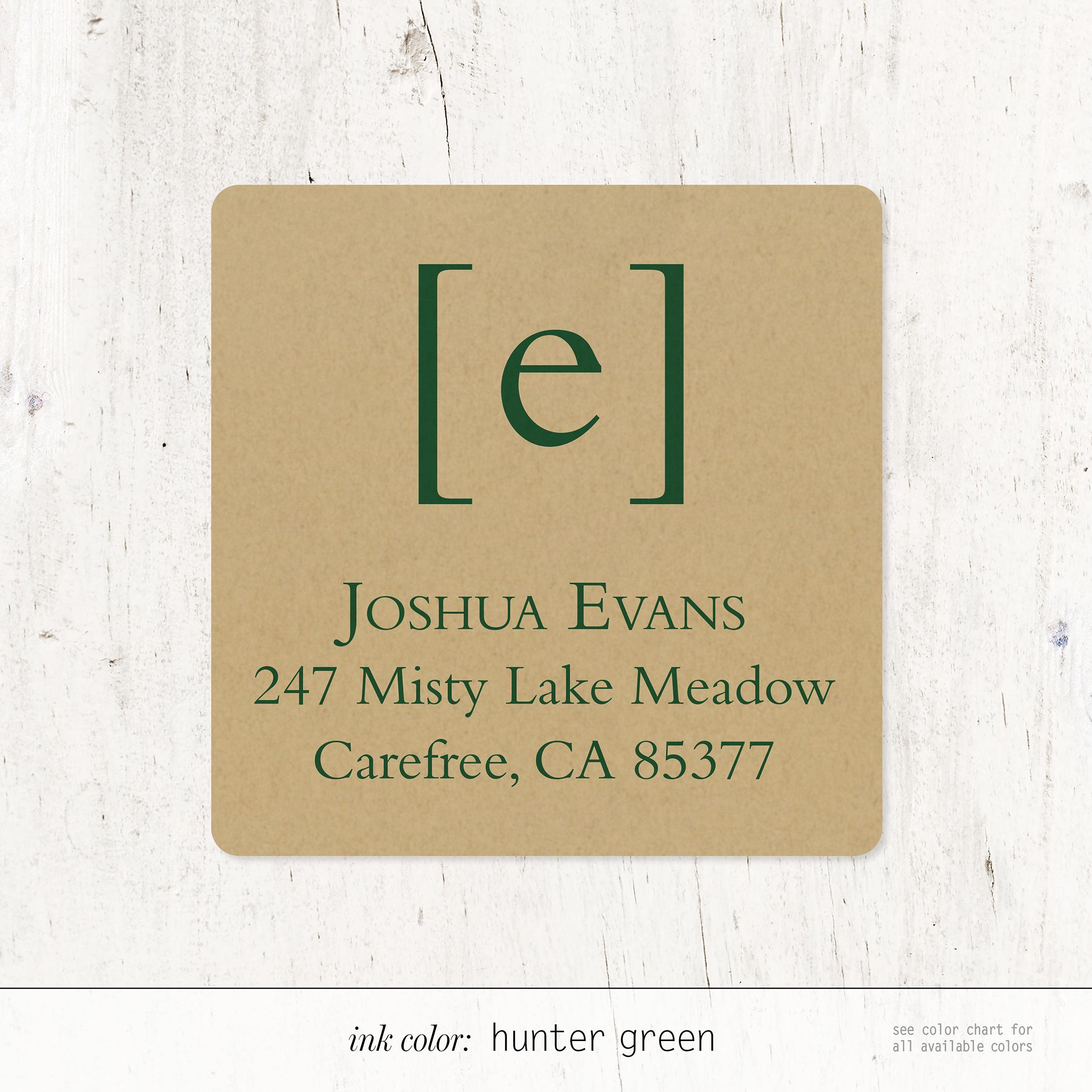 Personalized Return Address LABEL - Kraft SIMPLY CLASSIC Monogram ...
