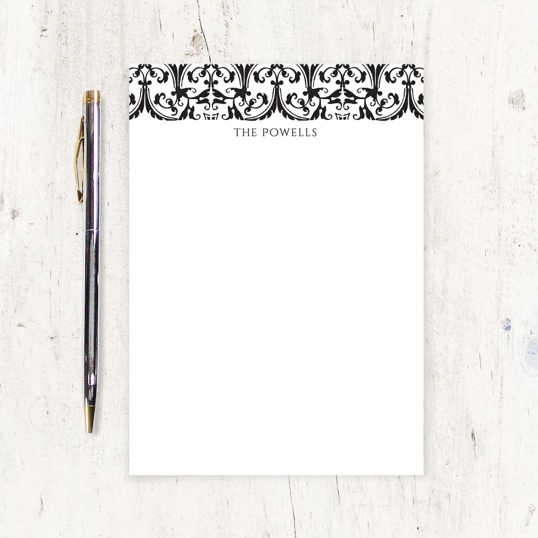 Fancy Notepad Pdf Personalized Notepad - CLASSIC ORNAMENTAL - Classy Stationery ...